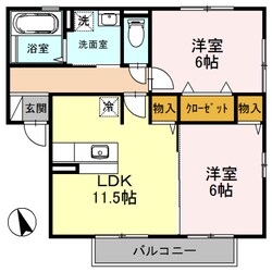 尾上の松駅 徒歩10分 2階の物件間取画像